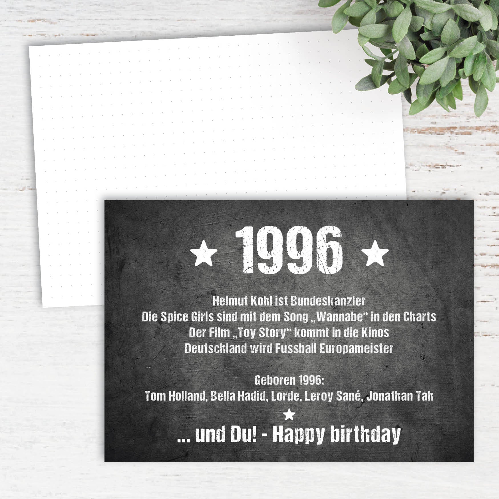 30 Geburtstag Karte – Retro Geburtstagskarte 1996 mit Kult Spruch | DIN A6 Postkarte - Individuelle Einladung